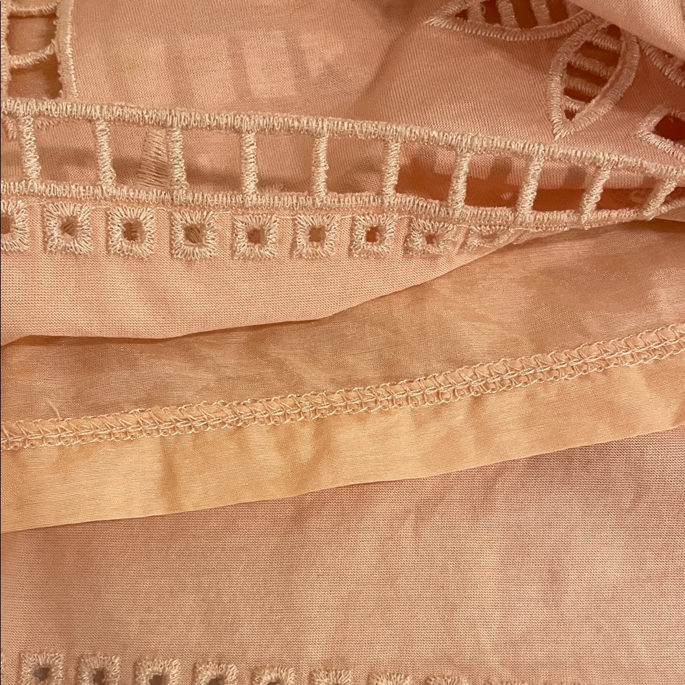 J. Crew Peach Embroidered Cutwork Tunic - Picture 6 of 13